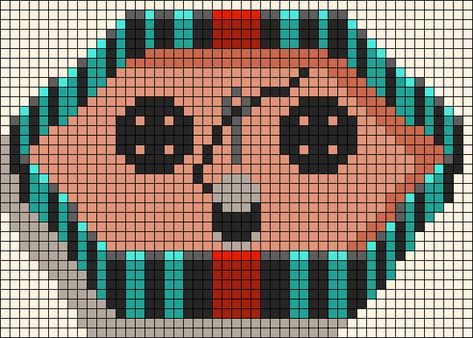 Coraline Tapestry Crochet, Coraline Grid Pattern, Alpha Patterns Horror, Grid Art Crochet, Coraline Perler Bead Patterns, Coraline Pixel Art Grid, Over The Garden Wall Alpha Pattern, Pixel Art Pattern Simple, Scary Perler Bead Patterns