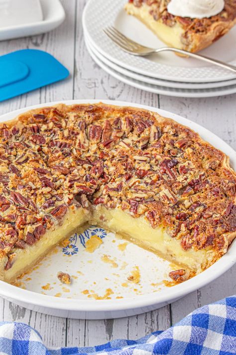 Texas Buttermilk Pecan Pie, Gooey Pecan Pie Cobbler, Bayou Goo Pie Recipe, Custard Pecan Pie, Buttermilk Pecan Pie Recipe, Custard Pecan Pie Recipe, Condensed Milk Pie Recipes, Pecan Buttermilk Pie, Southern Pie Recipes