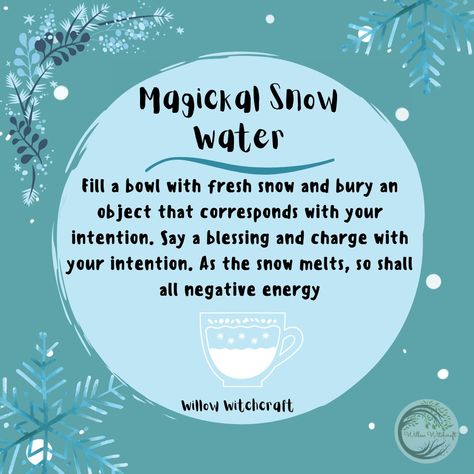 Snow Water Witchcraft, How To Use Rain Water Witchcraft, Snow Spell, Witchcraft Water, Sea Water Witchcraft, Weather Magick, Witchcraft Water Types, Weather Magic, Ocean Witch