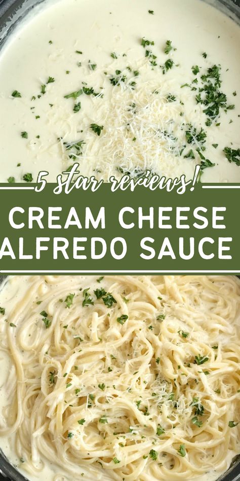 Cream cheese garlic Alfredo sauce recipe Best Alfredo Sauce With Cream Cheese, Cream Cheese Alfredo Sauce Recipe, Chicken Alfredo Sauce With Cream Cheese, Alfredo Sauce Recipe With Cream Cheese No Heavy Cream, Keto Alfredo Sauce Cream Cheese, Alfredo Sauce With No Heavy Cream, Pasta Using Heavy Cream, Chicken Alfredo Pasta Homemade, Alfredo Sauce Made With Cream Cheese