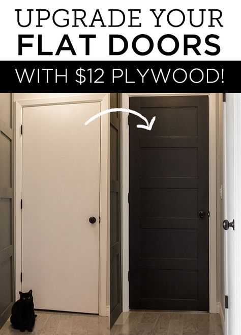 Make your plain doors paneled with this DIY tutorial Update Interior Doors, Flat Doors, Caulk Paint, Diy Interior Doors, Door Makeover Diy, Flat Panel Doors, Jenna Sue Design, Paint Tools, Jenna Sue