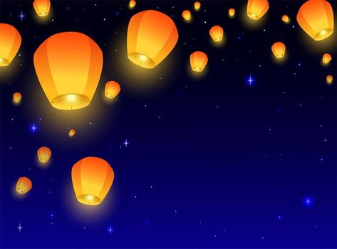 Thadingyut Festival Photo, Sky Lanterns Wallpaper, Diwali Sky, Lantern Festival Illustration, Lantern Background, Background Diwali, Lantern Wallpaper, Chinese Lamp, Diwali Lantern