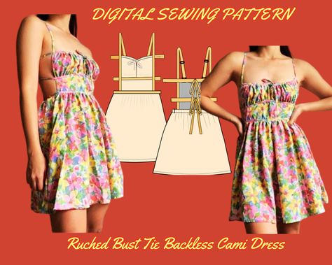 Tie Backless Dress This Dress Has no Lining . You can add lining if you like. Files Include: US Letter + A4 printable pattern + A0 printable pattern (large format printing) + Detailed sewing instructions with pictures 1CM ALLOWANCE INCLUDED ON THIS PATTERN Choose the correct PDF format for your printer / paper size. Print at 100% scale. Use the measurement scale provided on the first page to confirm printing has been done correctly. Trim and line up the edges of the sheets of paper in numeric order and tape together. Once finished, cut out each pattern piece separately. PRODUCT POLICY: Pattern is for personal use only. May not be sold, republished, or reproduced. Commercial use is prohibited. Copyright 2023. Digital pattern is available to download after purchase. The sewing pattern is to Backless Dress Sewing, Diy Backless Dress, Diy Jumpsuit Pattern, Cami Dress Pattern, Diy Backless, Clothing Sewing Patterns Free, Sundress Sewing Patterns, Sundress Pattern, Sewing Instructions