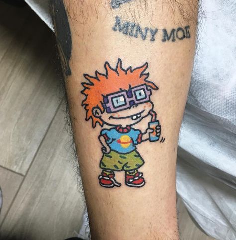 Follow @TATTOOWONDERLAND on Pinterest for more!!  Chucky Rugrats tattoo Chucky Rugrats Tattoo, Rugrats Tattoo Ideas, Chucky Rugrats, Rugrats Tattoo, Chucky Tattoo, Tattoo Cartoon, Mario Tattoo, Rat Tattoo, Cartoon Tattoo