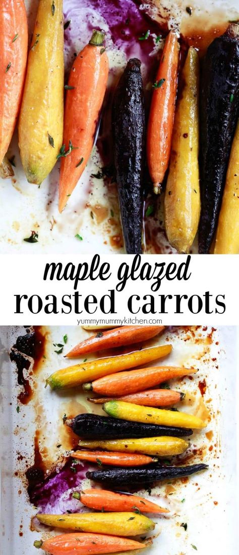 Roasted Whole Carrots, Glazed Roasted Carrots, Carrots In Oven, Truffle Mashed Potatoes, Golden Bday, Easy Healthy Side Dishes, Oven Roasted Carrots, Kitchen Chemistry, Carrots Side Dish