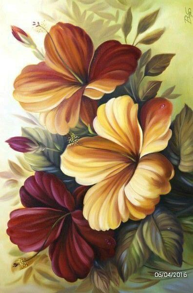 Tulipanes Simple Acrylic Paintings, Tole Painting, Flower Art Painting, Arte Floral, Canvas Art Painting, Easy Paintings, Fabric Painting, Flower Wallpaper, Flower Drawing