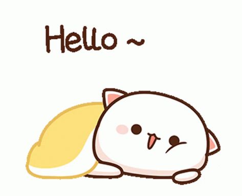 Hi Good GIF - Hi Good Morning - Discover & Share GIFs Cutie Cat-chan, Good Morning Cat, Hello Gif, Peach Cat, Animiertes Gif, Chibi Cat, Cute Love Memes, Cute Bear Drawings, Images Kawaii