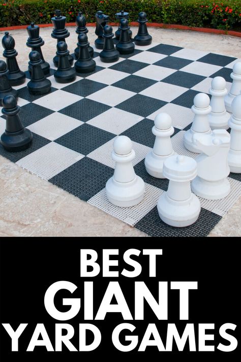 Outdoor Giant Games, Giant Games Outdoor, Giant Board Games, Outdoor Checkers, Pool Trampoline, Air Bnb House, Giant Outdoor Games, Giant Yard Games, Giant Checkers