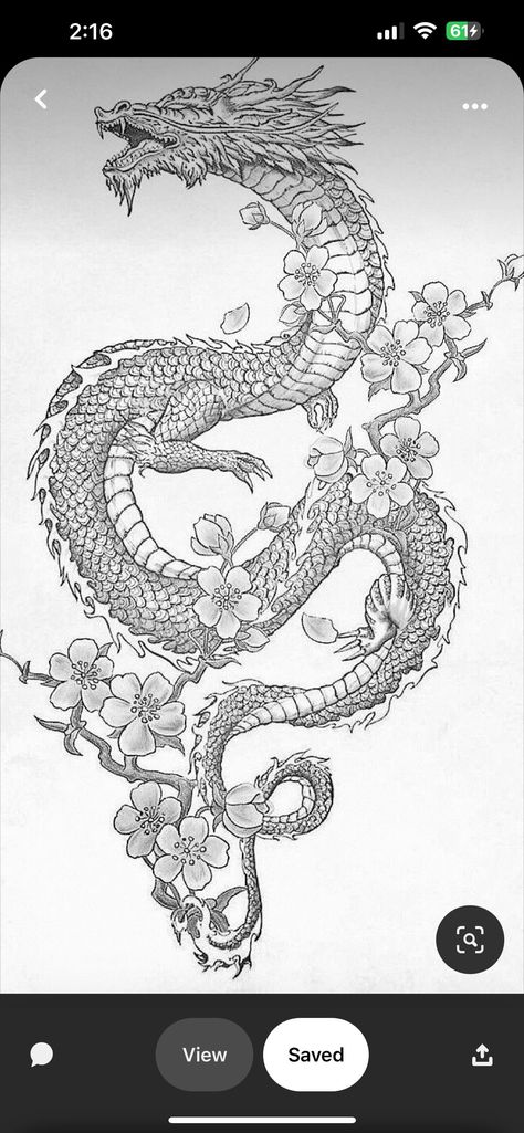 Chinese Dragon Tattoo Drawing, Dragon Tattoo For Women Design, Thai Dragon Tattoo Designs, Dragon And Cherry Blossom Tattoo Designs, Chinese Dragon Tattoos Forearm, Dragon Tattoo Around Leg, Feminine Dragon Tattoo For Women Back, Chinese Dragon Tattoos Thigh, Dragon Tail Tattoo