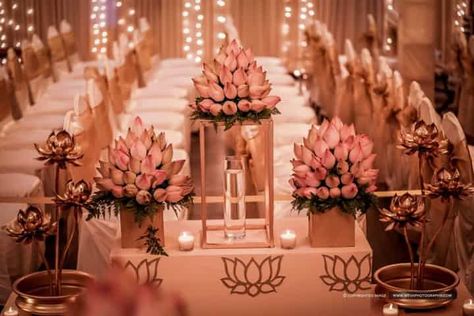 12 Wedding Flower Decoration Ideas Which Make A Fragrant Style Statement Flower Decoration Ideas, Simple Table Settings, Pastel Bouquet, Engagement Decor, Kerala Wedding, Event Decor Ideas, Beautiful Wedding Decorations, Wedding Mandap, Wedding Planning Decor