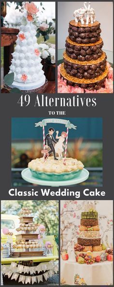 Not Cake Wedding Cake, Wedding Cakes That Aren't Cakes, Wedding Cake Replacement, Unique Wedding Cake Display, Cool Wedding Cake Ideas, Unique Wedding Cakes Alternatives, Non Cake Wedding Cake, Cupcakes Instead Of Wedding Cake, Instead Of A Wedding Cake