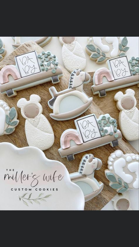 The Millers Wife Custom Cookies, Handmade Cookies, Special Cookies, Cookies Theme, Shower Cookies, Cookie Decorating Ideas, Baby Cookies, Fancy Cookies, Baby Shower Cookies