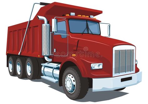 Dump truck. Vector red dump truck on white background without gradients and tran , #SPONSORED, #Vector, #red, #Dump, #truck, #dump #ad Safety Road, Presentation Animation, Truck Icon, Truck Images, Truck Transport, Transportation Theme, Transport Companies, Cool Monsters, Truck Art