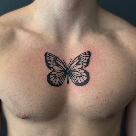 Men's Butterfly Tattoo, Butterfly Tattoo On Men, Butterfly Man Tattoo, Butterfly Tattoo Chest, Butterfly Tats, Mens Butterfly Tattoo, Borboleta Tattoo, Butterfly Man, Tattoo Aesthetic