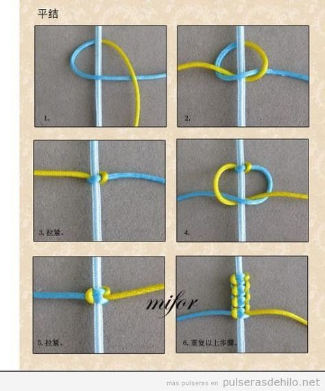 Tutorial paso a paso, pulsera fácil hecha con hilo de cola de ratón Square Knot Bracelets, قلادات متدلية, Diy Bracelets Tutorials, Knots Diy, Seni Dan Kraf, Diy Bracelets Easy, Diy Bracelet Designs, Bracelet Knots, Friendship Bracelets Diy