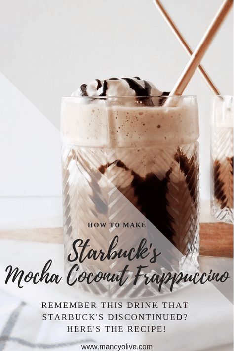 Drink Recipes Starbucks, Frappuccino Recipe Starbucks, Coconut Frappuccino, Recipes Starbucks Drinks, Starbucks Frappuccino Recipe, Best Starbucks Drinks, Starbucks Mocha, Mocha Cappuccino, Mocha Frappuccino