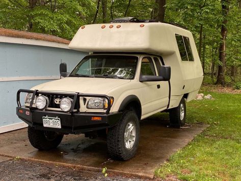 Toyota Is Recreating The 1970s Magic Of Its Chinook Campers With This Tacoma Camper Project Toyota Tacoma Camper, Chinook Camper, Tacoma Camper, Toyota Chinook, Diy Slide, House Truck, Toyota Camper, Expedition Overland, Teardrop Camper Trailer