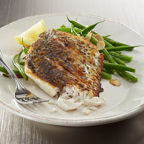 Barramundi Fish, Barramundi Recipes, Fish Soup Recipe, Charred Lemon, Sauteed Fish, Cajun Spice, Salmon And Shrimp, Fish Soup, Steak And Seafood