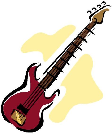 Guitar art Bass Guitar Drawing, Bass Guitar Art, Boondocks Drawings, Jazz Painting, Guitar Illustration, Guitar Drawing, Art Guitar, Clip Art Pictures, Jazz Art