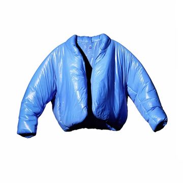 Yeezy Jacket, Blue Puffer Jacket, Mens Yeezy, Blue Puffer, Streetwear Mode, Black Puffer Jacket, Gap Jacket, Style Streetwear, Fall Jackets