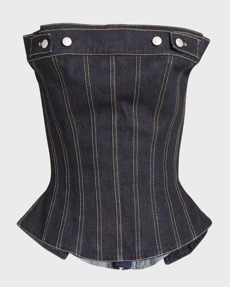 Alexander McQueen - Peplum Strapless Denim Top Simple Outfit, Peplum Hem, Mode Inspo, Fabulous Fashion, Denim Top, Simple Outfits, Aesthetic Clothes, Pretty Outfits, Fashion Inspo Outfits