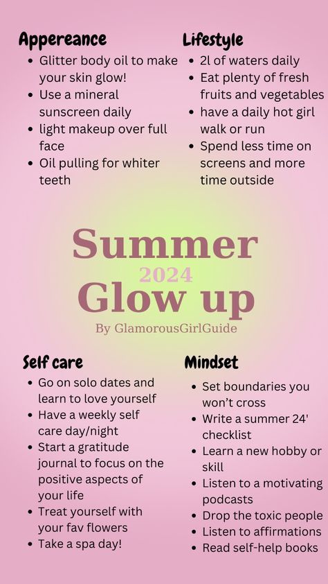 #BEAUTY, #RELATIONSHIPS #Fashion #Animals #Outfits #Winter Outfits #Animals Glow Up Project List, How To Glow Up During Summer Break, 40 Glow Up, How To Summer Glow Up, Glow Up Summer Routine, September Glow Up Challenge, How Yo Glow Up For School, Summer Glow Up Tips For School, Tips To Glow Up Mentally And Physically