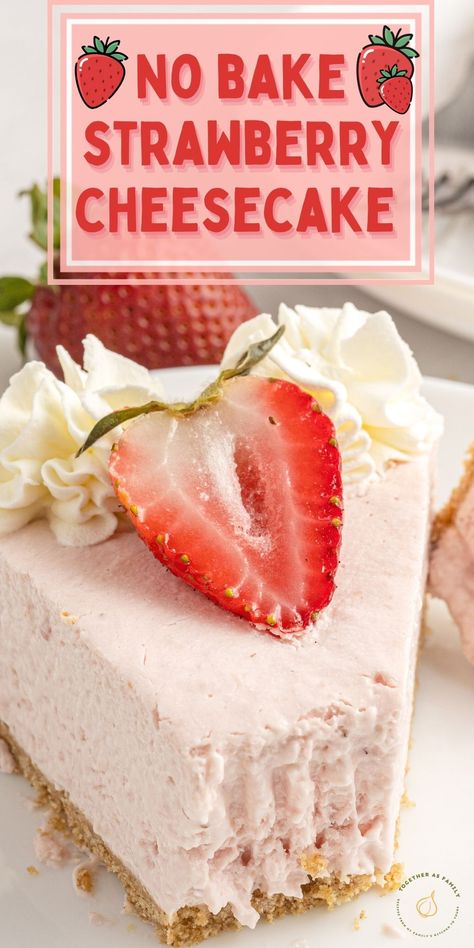 No Bake Cheesecake Strawberry, Easy No Bake Strawberry Cheesecake, Cheesecake Rolls, Graham Cracker Crust Cheesecake, Bbq Dessert, Fruit Crisp Recipe, No Bake Strawberry Cheesecake, Cottage Bakery, Easy Strawberry Cheesecake