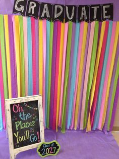 Our kindergarten Graduation photo booth! Graduation Party Preschool, Kinder Promotion Ideas, 2nd Grade Graduation Ideas, Rainbow Preschool Graduation Theme, Kindy Graduation Ideas, Kindergarten Graduation Party Themes, Preschool Graduation Photo Booth, 5th Grade Celebration Ideas, Preschool Photo Backdrop