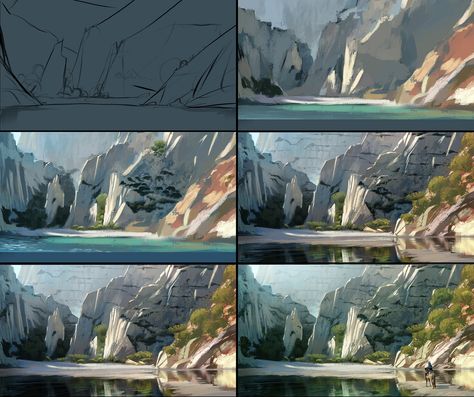 Environment Painting, Concept Art Tutorial, Digital Painting Techniques, Digital Art Beginner, Landscape Concept, Landscape Background, Concept Art Drawing, Digital Painting Tutorials, Matte Painting