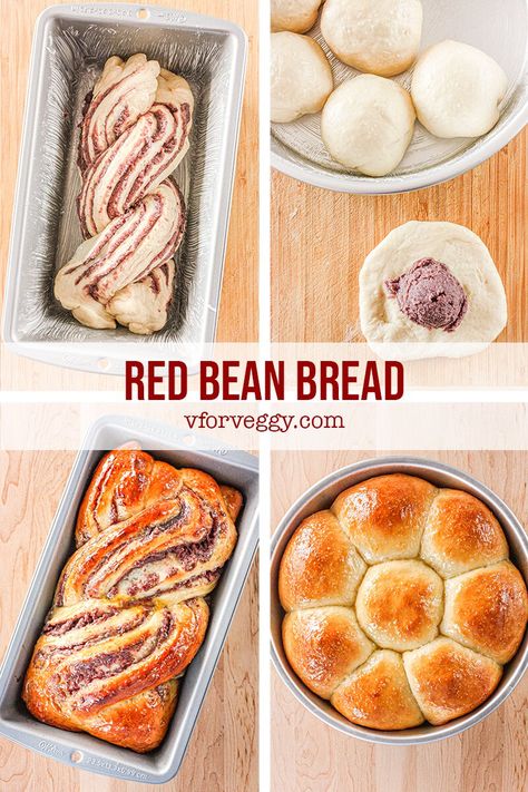 Red Bean Bread Recipe | V for Veggy Red Bean Bread, Red Bean Dessert, Asian Bread, Bean Bread, Chinese Bakery, Red Beans Recipe, Japanese Dessert Recipes, Filipino Food Dessert, Bread Pull Apart Recipes