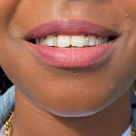 Fashion Single Vertical Bar Teeth Grillz Braces Hip Hop Hollow Tooth Caps Dental Grills For Women Men Jewelry | SHEIN USA Tooth Caps, Look Hip Hop, Teeth Covers, Teeth Caps, Grills Teeth, Tooth Gem, Gold Teeth, Teeth Jewelry, Vertical Bar