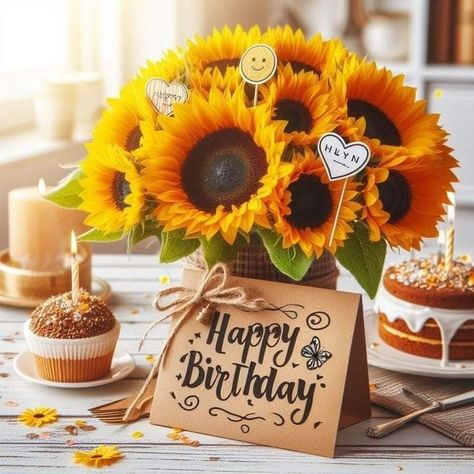 Happy Birthday Card Messages, Happy Birthday Sunflower, Happy Birthday Girlfriend, Funny Happy Birthday Pictures, Cute Birthday Wishes, Happy Birthday Clip Art, Birthday Wishes Pics, Birthday Wishes Flowers, Birthday Wishes Greetings