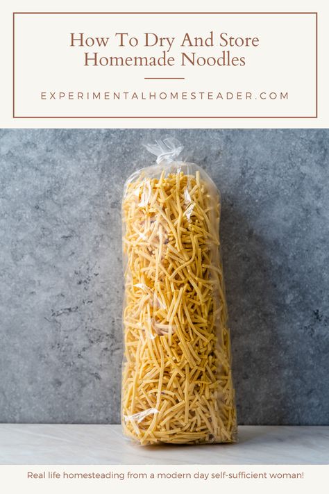 Learn how to dry homemade pasta plus the best method for storing homemade noodles so they stay fresh for up to six months! #storinghomemadenoodles #howtodryandstorehomeamdenoodles #storinghomemadepasta #dehydratenoodles #dehydratepasta Making Noodles Homemade Pasta, Homemade Noodle Recipes Fresh Pasta, Homemade Spinach Noodles, Making Homemade Noodles, Make Your Own Noodles, Homemade Pasta Flavored, Easy Homemade Noodles For Soup, Make Your Own Pasta Noodles, How To Dry Homemade Noodles