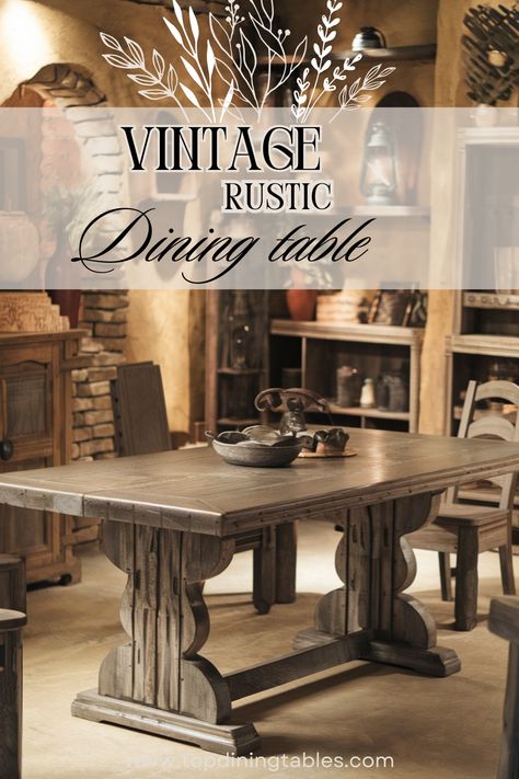 Discover the magic of rustic dining tables that transform your space. Explore authentic farmhouse and trestle designs that bring vintage charm to your dining room. From reclaimed wood to classic farm table styles, find the perfect piece of furniture that creates warmth and character in your home. Rustic Dining Tables, Authentic Farmhouse, Dining Table Rustic, Trestle Dining Tables, Vintage Elegance, Farm Table, Rustic Dining, Elegant Designs, Rustic Dining Table