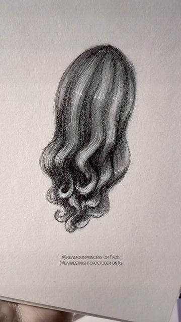 Curls Drawing, Drawing Tuts, Curled Hair, Back View, How To Draw Hair, Curled Hairstyles, To Draw, Curly Hair Styles, Hairstyles