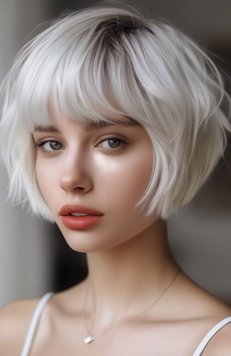 50 Best Short Hair with Bangs : Retro Vibe Retro Bob With Bangs, Bowl Haircuts Women, Blonde Short Bob With Bangs, Short Blonde Bob With Bangs, Short French Bob With Bangs, Blonde French Bob, Bowl Haircut Women, Blonde Bob With Fringe, French Bob With Bangs