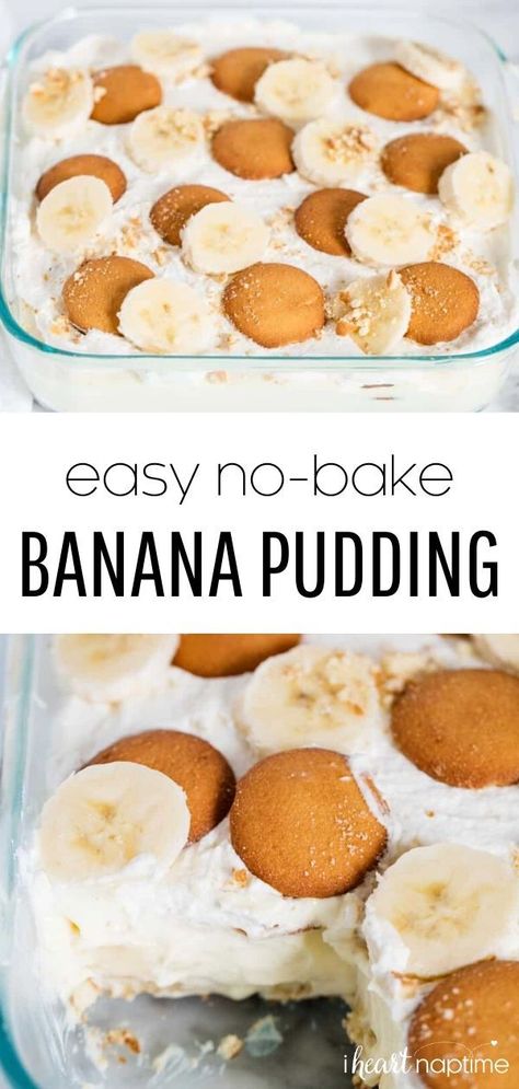 Filled with layers of pudding, whipped cream, bananas and vanilla wafers. An easy, no-bake dessert that's perfect for a last minute party or get together. Banana Pudding Recipe Easy, Banana Wafer Pudding, Vanilla Wafer Banana Pudding, Best Banana Pudding Recipe, Pudding Whipped Cream, The Best Banana Pudding, Banana Pudding Desserts, Easy Banana Pudding, Banana Cream Pudding