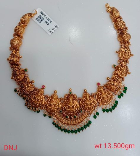 Nakshi Jewellery Necklaces, Short Necklace Designs Gold, Temple Jewellery Necklace, Necklace Designs Gold, Nakshi Jewellery, Ram Temple, Pretty Gold Necklaces, Fashion Jewelry Necklaces Gold, Simple Necklace Designs