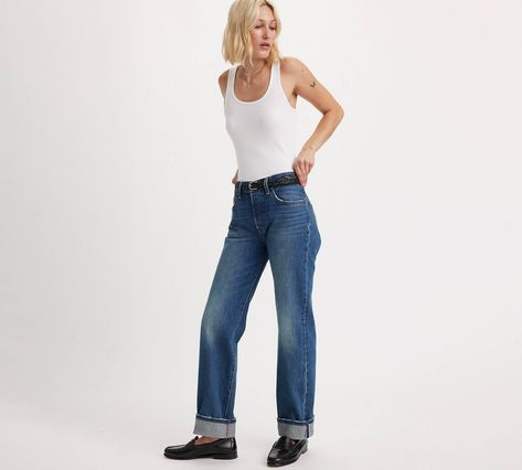 501® '90s Selvedge Women's Jeans - Dark Wash | Levi's® US Levis Jeans Women 501, 90s Jeans Outfit, Levi Jeans Outfit, Straight Jeans Outfit, Jeans Outfit Winter, Levis Vintage Clothing, Jeans Outfit Women, Levi Jeans Women, Levi’s 501