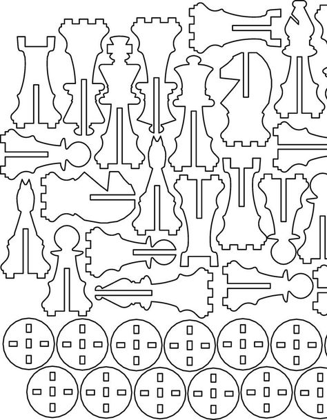 Chess set derivative with jigsaw chessboard by jwrm22 - Thingiverse Diy Chess Set, Chess Pattern, Giant Chess, Laser Cut Wood Crafts, Wood Chess, Cnc Projects, Scroll Saw Patterns, Puzzle Board, Chess Game