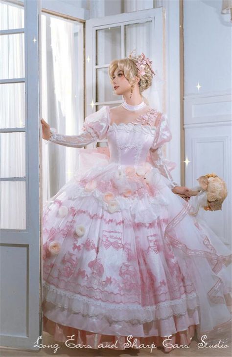 My Melody Wedding Dress, Sanrio Wedding Dress, Sanrio Wedding, Princesscore Clothes, Kawaii Wedding, Wedding Dress Prices, Timeless Wedding Dress, Pink Wedding Dress, Country Dresses