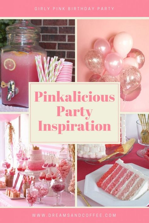 Pink Birthday Party Aesthetic, Pink Birthday Aesthetic, Pinkalicious Birthday Party, Pink Birthday Party Decorations, Pinkalicious Party, Birthday Party Inspiration, Pink And Gold Birthday, Pink Party Theme, Flamingo Costume