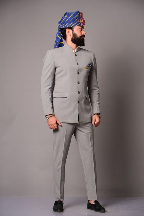 Wading Dress For Men, Jodhpuri Safa For Men, Grey Jodhpuri Suits For Men, Jodhpuri Suits For Men Latest Design, Jhodpuri For Mens, Safari Suits For Men Mens Fashion, Jhodpuri Suit For Men, Blezars For Men Wedding Indian, Jhodpuri Suit For Men Wedding