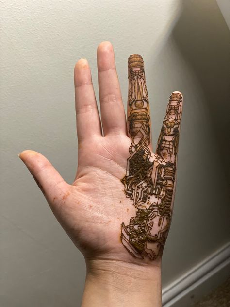 Robot Hand, Dark Art Tattoo, Human Hand, Mehndi Design, Rye, Mehndi Designs, Dark Art, Cyberpunk, Art Tattoo