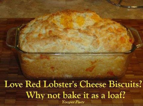 Heat oven to 350 degrees. Grease a 9×5 loaf pan with oil. In a bowl, whisk together the first 5 ingredients. Carefully stir in cheese cubes until covered in flour mixture, this will help prevent your cheese sinking to the bottom of your loaf of bread. Cheese Biscuit Recipe, Red Lobster Cheese Biscuits, Red Lobster Cheddar Bay Biscuits, Cheese Biscuit, Banana Cream Cheesecake, Cheddar Bay Biscuits, Pan Recipe, Biscuit Bread, Cheese Biscuits