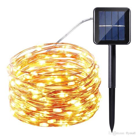 10m 100 LED Solar Lamps Copper Wire Fairy String Patio Lights 33ft Waterproof Outdoor Garden Christmas Wedding Party Decoration Solar Powered Fairy Lights, Copper Wire Fairy Lights, Fairy Lights Garden, Starry String Lights, Copper Wire Lights, Outdoor Fairy Lights, Solar Fairy Lights, Lampe Decoration, Wire Lights