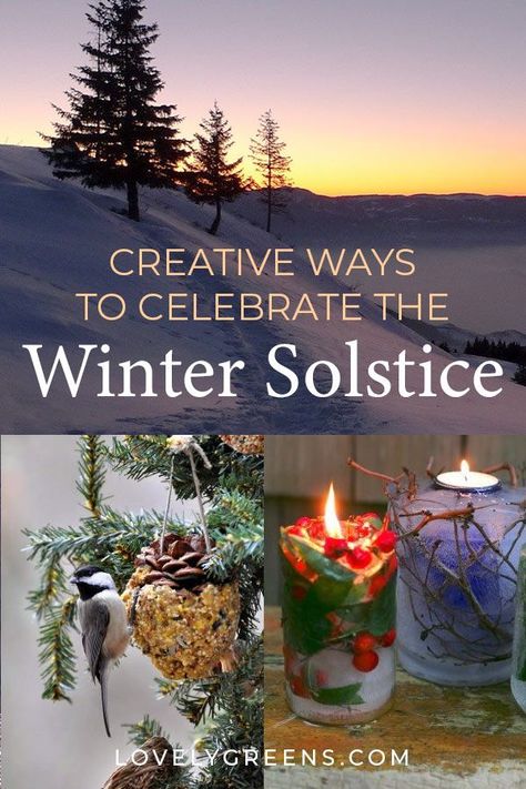 Celebrate the winter solstice with these creative nature crafts, supporting wildlife in winter, warming food recipes, and experiences #wintercrafts #yule #wintersolsticeideas Winter Solstice Crafts, Solstice Crafts, Solstice Traditions, Winter Solstice Gifts, Winter Solstice Party, Winter Solstice Traditions, Shortest Day Of The Year, Lovely Greens, Yule Crafts