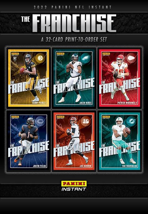 Sold for a limited time, 2022 Panini Instant The Franchise Football puts the spotlight on one star player from each NFL team. Player Card, Joe Burrow, Modern Card, Sport Player, Sports Graphic Design, Football Design, Sport Poster, Football Player, Football Cards