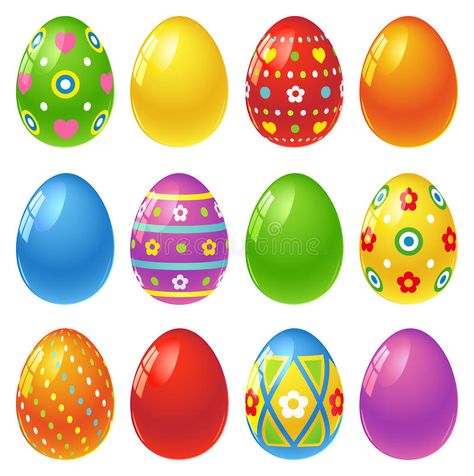 Easter eggs. Set of colourful Easter eggs vector illustration Easter Egg Pictures, Easter Egg Template, Colored Easter Eggs, Egg Vector, Easter Egg Dye, Easter Egg Designs, Easter Pictures, Easter Egg Painting, Easter Colouring