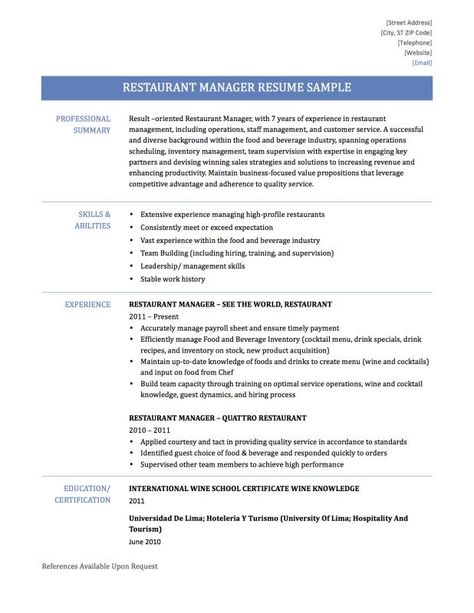 Restaurant Manager Resume Check more at https://nationalgriefawarenessday.com/1533/restaurant-manager-resume Customer Service Resume Examples, Restaurant Resume, Supervisor Resume, Hr Resume, Customer Service Resume, Restaurant Template, Microsoft Word Resume Template, Restaurant Manager, Job Resume Samples